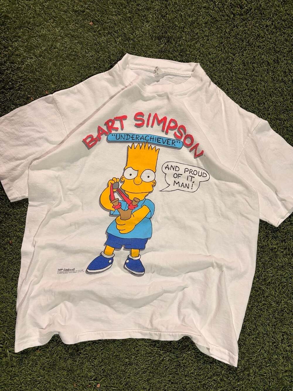 Vintage 1989 The Simpsons Bart Simpson Underachiever And Proud Of It Man T-Shirt